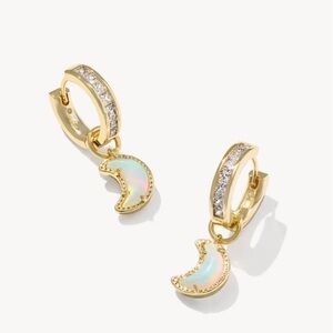 NWT Kendra Scott Gold Moon Huggie Earrings